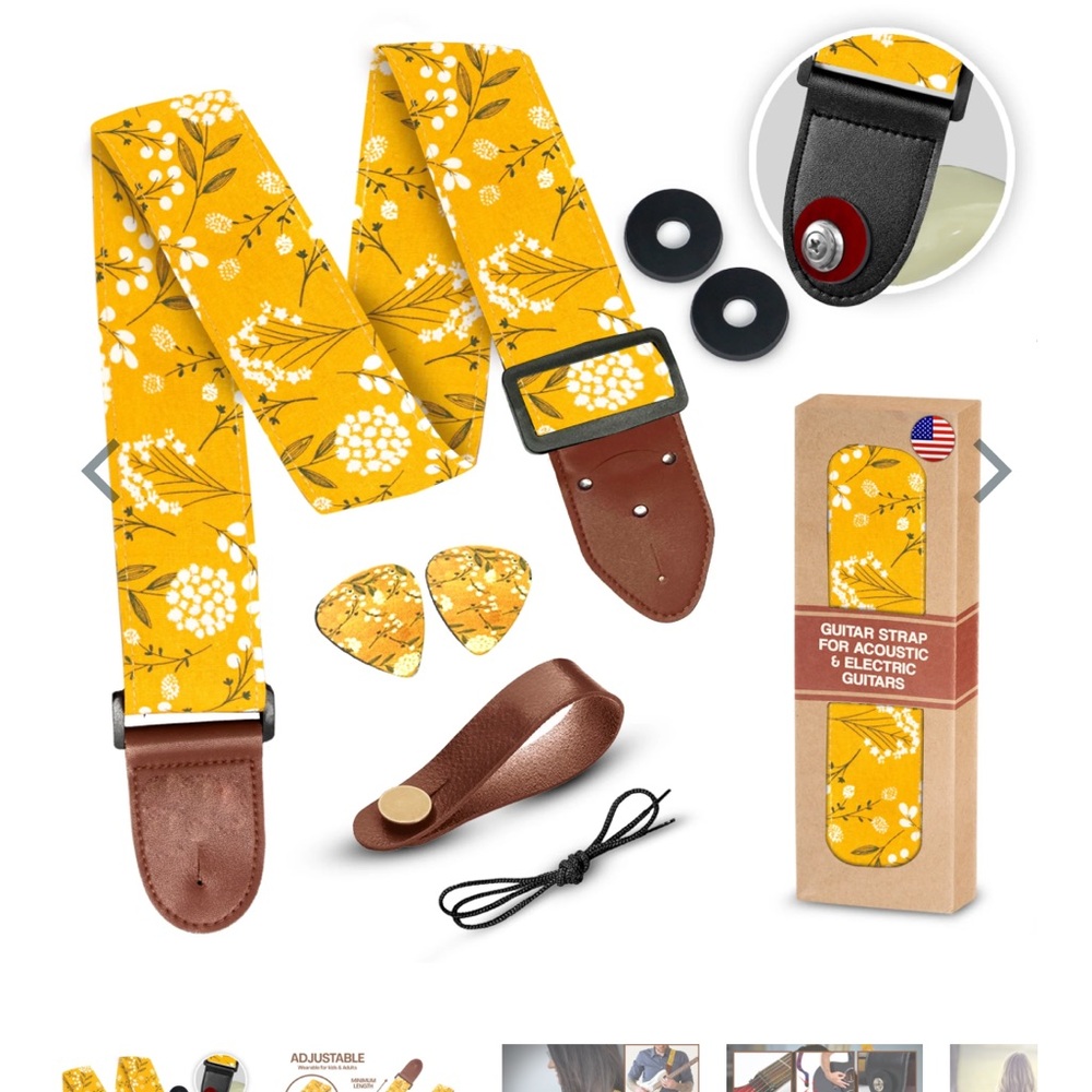 The DANDELION Guitar Strap - Adjustable Guitar Strap